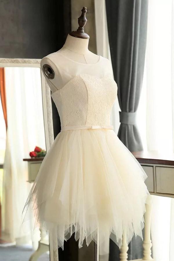 Mini robes de bal courtes en tulle charmantes, robes de soirée PG127