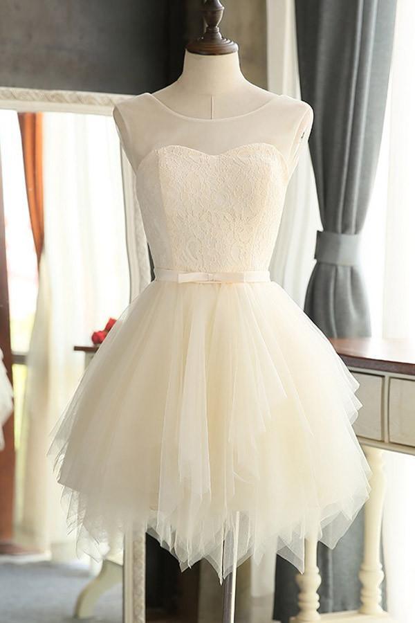 Mini robes de bal courtes en tulle charmantes, robes de soirée PG127
