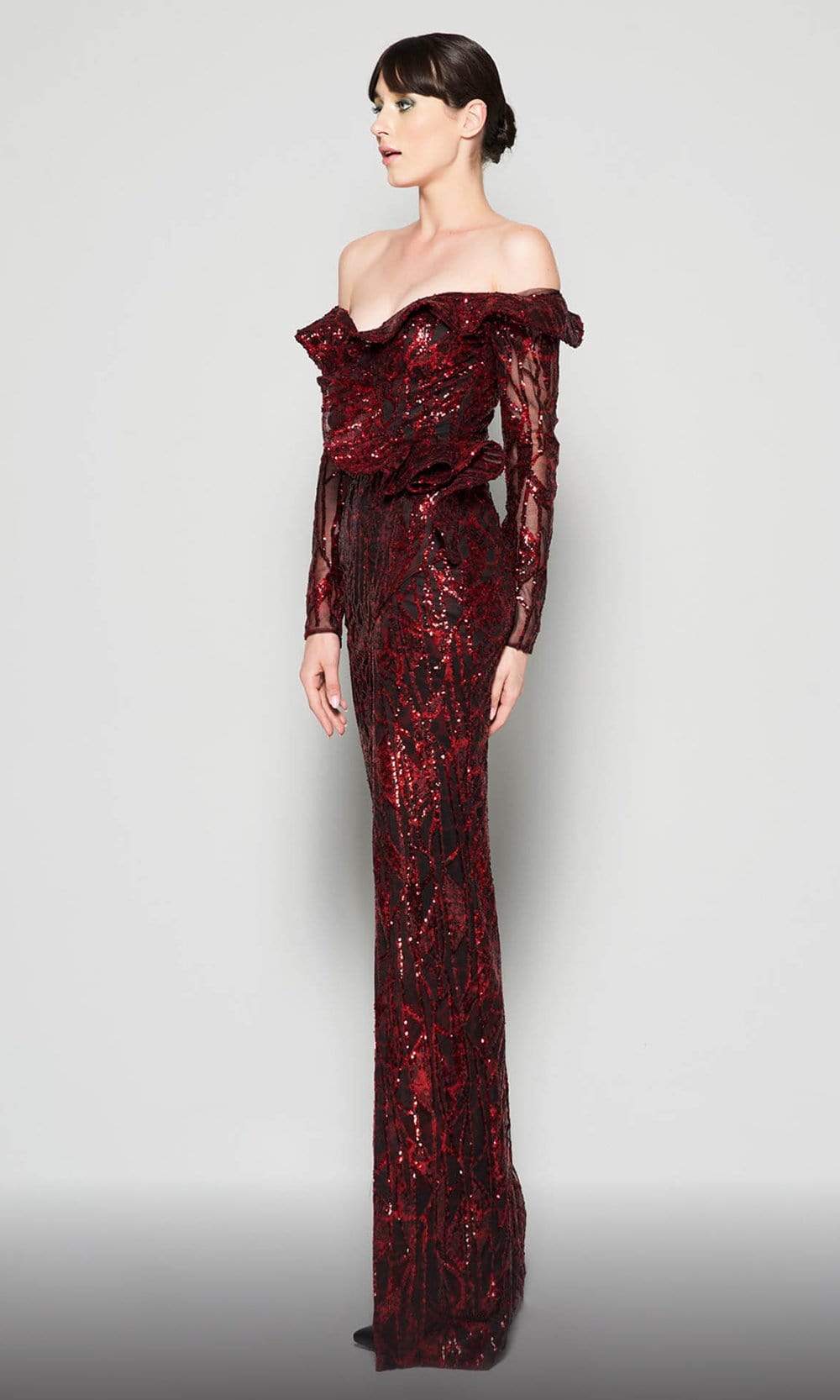 Embellished Off-Shoulder Sheath Dress