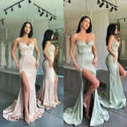 Robe de bal longue sirène moderne avec fente latérale et décolleté cœur