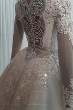 Nouvelle robe de mariée sirène à manches longues avec surjupe