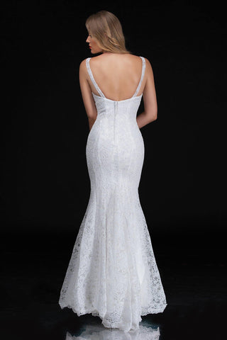 Lace Strapless Backless Long Formal Mermaid Wedding Dress
