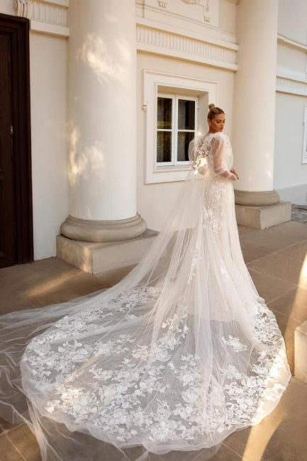 Vestidos de novia de encaje de sirena sin mangas con escote corazón noble