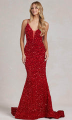 Robe de bal sirène à paillettes