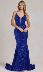 Robe de bal sirène à paillettes