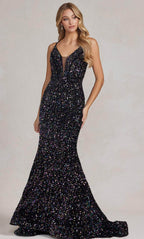 Robe de bal sirène à paillettes