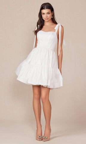 Tie Strap Semi Sweetheart Neck Cocktail Dress