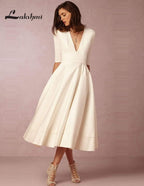 Baoleely 2025 Wedding Dress Half Sleeves Vintage Bridal Gown