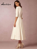 Baoleely 2025 Wedding Dress Half Sleeves Vintage Bridal Gown
