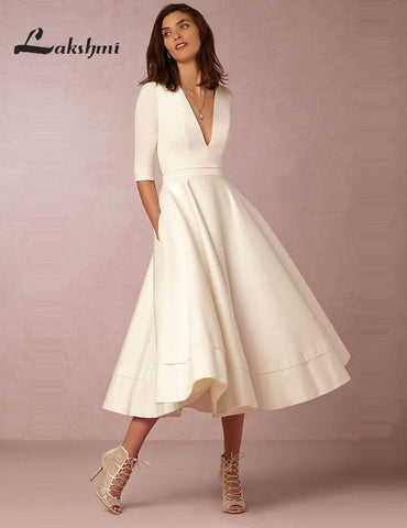 Robe de mariée vintage à manches mi-longues Baoleely 2025