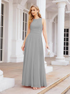Vestido de noche Baoleely de gasa con lentejuelas, corte A, largo hasta el suelo, formal, de fiesta, manga larga, SEA28076 