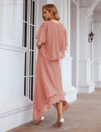 Vestidos de chifón de talla grande para la madre de la novia con chaqueta, vestidos formales para boda SY28073 