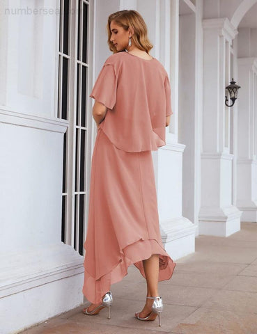 Vestidos de chifón de talla grande para la madre de la novia con chaqueta, vestidos formales para boda SY28073 