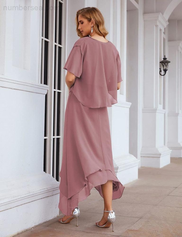 Vestidos de chifón de talla grande para la madre de la novia con chaqueta, vestidos formales para boda SY28073 
