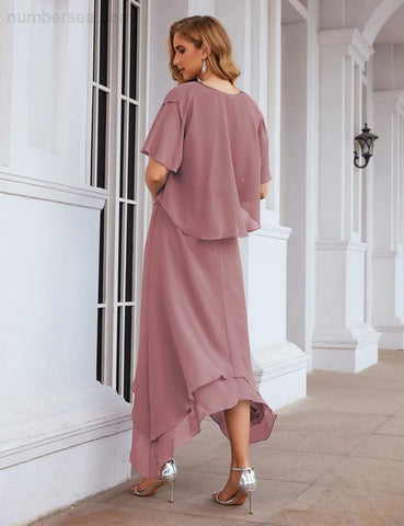 Vestidos de chifón de talla grande para la madre de la novia con chaqueta, vestidos formales para boda SY28073 