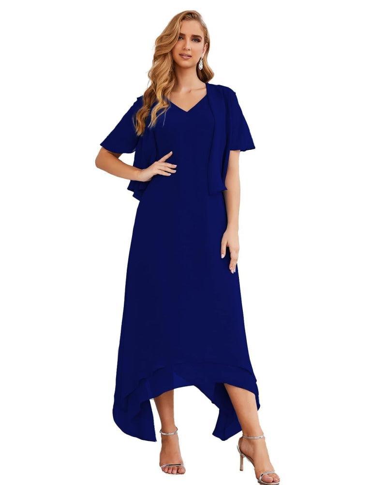 Vestidos de chifón de talla grande para la madre de la novia con chaqueta, vestidos formales para boda SY28073 