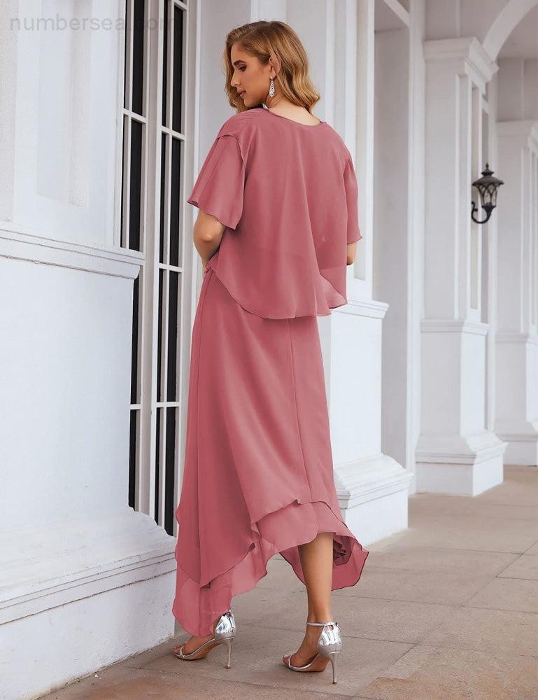 Vestidos de chifón de talla grande para la madre de la novia con chaqueta, vestidos formales para boda SY28073 