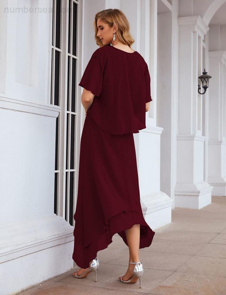Vestidos de chifón de talla grande para la madre de la novia con chaqueta, vestidos formales para boda SY28073 