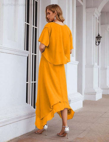 Vestidos de chifón de talla grande para la madre de la novia con chaqueta, vestidos formales para boda SY28073 