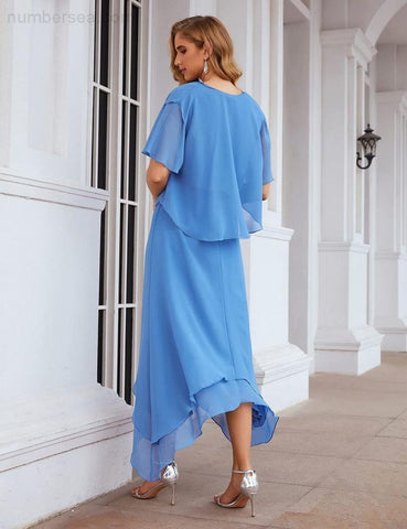 Vestidos de chifón de talla grande para la madre de la novia con chaqueta, vestidos formales para boda SY28073 