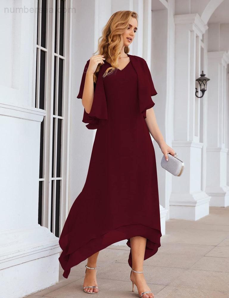 Vestidos de chifón de talla grande para la madre de la novia con chaqueta, vestidos formales para boda SY28073 