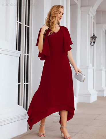 Vestidos de chifón de talla grande para la madre de la novia con chaqueta, vestidos formales para boda SY28073 