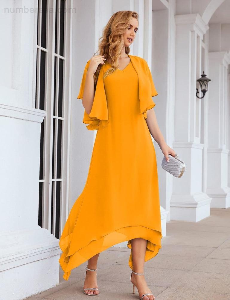 Vestidos de chifón de talla grande para la madre de la novia con chaqueta, vestidos formales para boda SY28073 