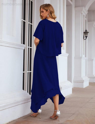 Vestidos de chifón de talla grande para la madre de la novia con chaqueta, vestidos formales para boda SY28073 