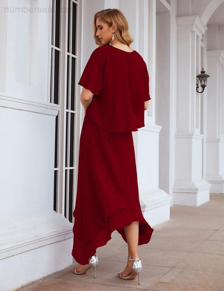 Vestidos de chifón de talla grande para la madre de la novia con chaqueta, vestidos formales para boda SY28073 