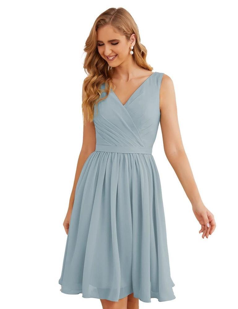 Vestidos de dama de honor Baoleely con escote en V, de gasa, cortos, hasta la rodilla, formales, para fiesta de graduación, SEA28062 