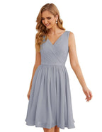 Vestidos de dama de honor Baoleely con escote en V, de gasa, cortos, hasta la rodilla, formales, para fiesta de graduación, SEA28062 