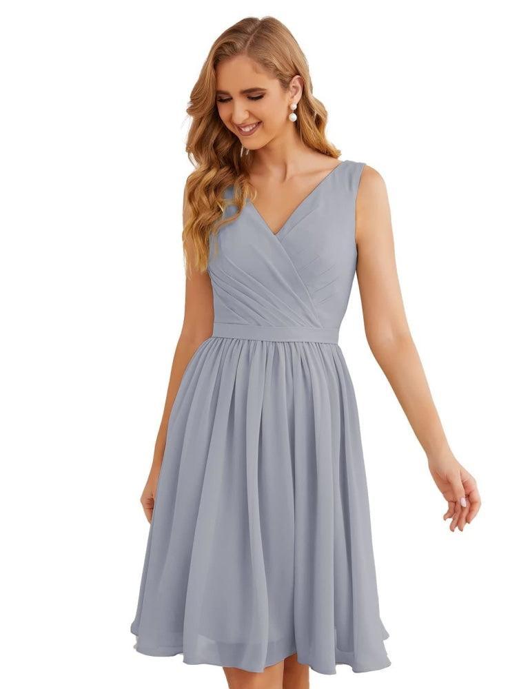 Vestidos de dama de honor Baoleely con escote en V, de gasa, cortos, hasta la rodilla, formales, para fiesta de graduación, SEA28062 