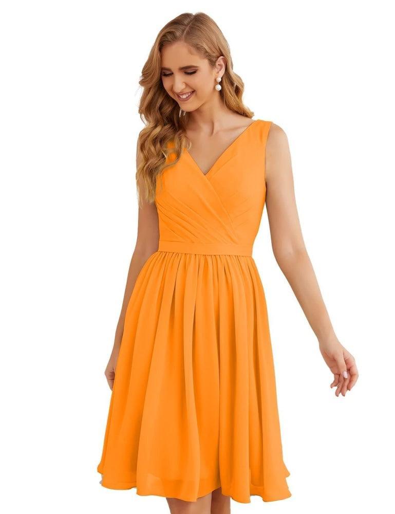 Vestidos de dama de honor Baoleely con escote en V, de gasa, cortos, hasta la rodilla, formales, para fiesta de graduación, SEA28062 