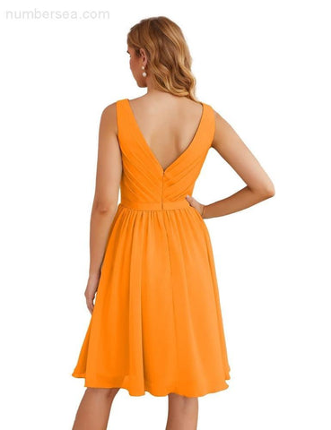 Vestidos de dama de honor Baoleely con escote en V, de gasa, cortos, hasta la rodilla, formales, para fiesta de graduación, SEA28062 