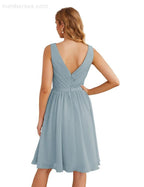Vestidos de dama de honor Baoleely con escote en V, de gasa, cortos, hasta la rodilla, formales, para fiesta de graduación, SEA28062 