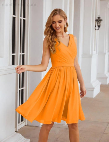 Vestidos de dama de honor Baoleely con escote en V, de gasa, cortos, hasta la rodilla, formales, para fiesta de graduación, SEA28062 