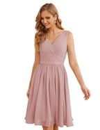 Vestidos de dama de honor Baoleely con escote en V, de gasa, cortos, hasta la rodilla, formales, para fiesta de graduación, SEA28062 