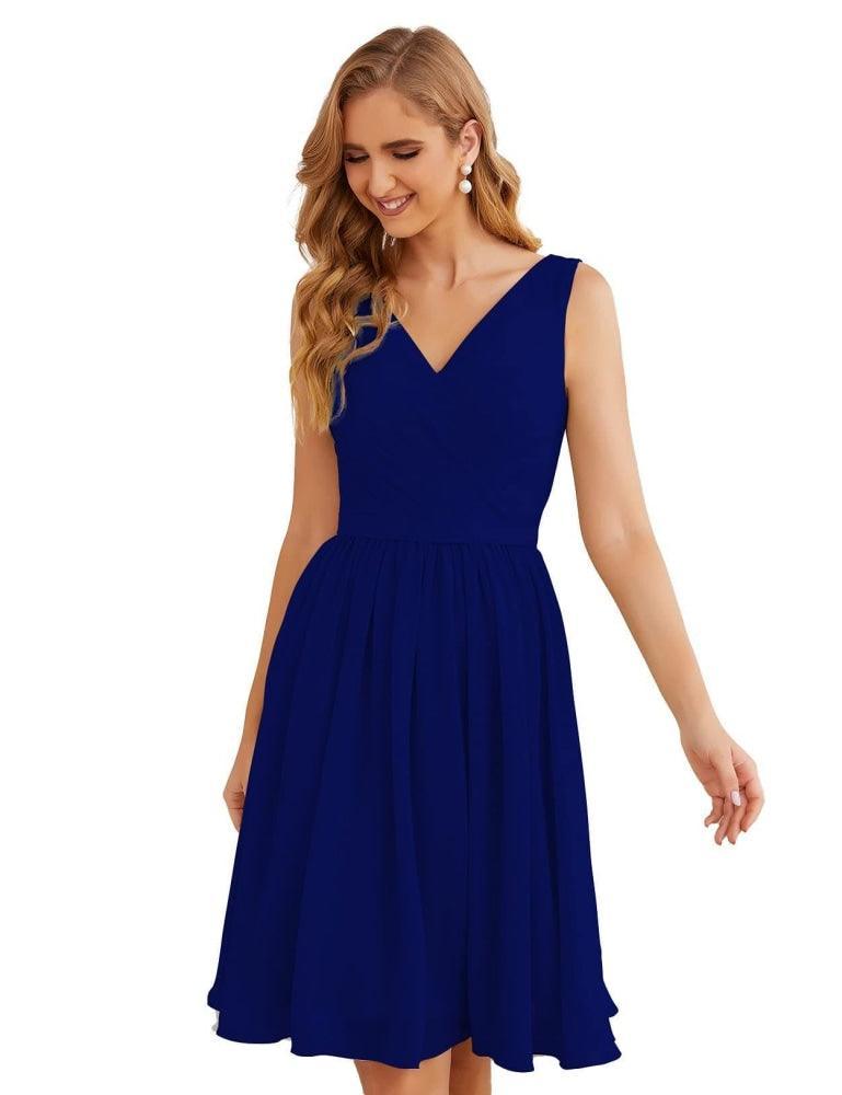Vestidos de dama de honor Baoleely con escote en V, de gasa, cortos, hasta la rodilla, formales, para fiesta de graduación, SEA28062 