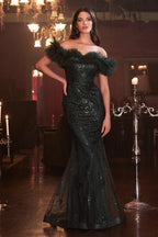 Off Shoulder Long Prom Gown