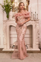 Off Shoulder Long Prom Gown