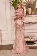 Off Shoulder Long Prom Gown