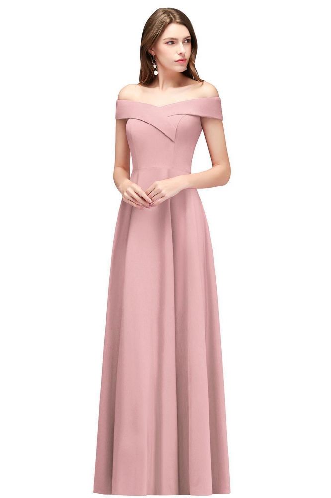 Robe de soirée bordeaux longue à épaules dénudées