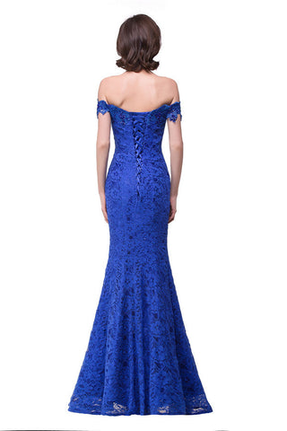 Off-the-shoulder Floor-length Lace Mermaid Bridesmaid Dresses