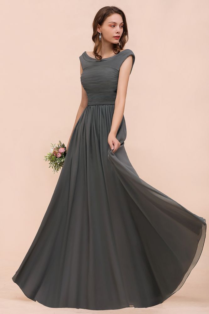 Robe de demoiselle d'honneur trapèze fendue sur le côté devant, épaules dénudées, robe d'invitée de mariage