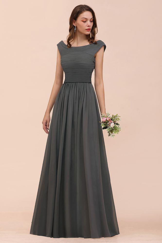 Robe de demoiselle d'honneur trapèze fendue sur le côté devant, épaules dénudées, robe d'invitée de mariage