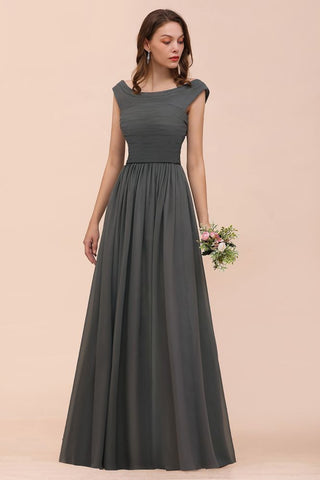 Off the Shoulder Front Side Split Bridesmaid Dress A-line Wedding Guest Dress