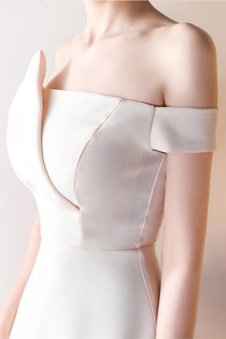 Robe de soirée mini trapèze à épaules dénudées PG147