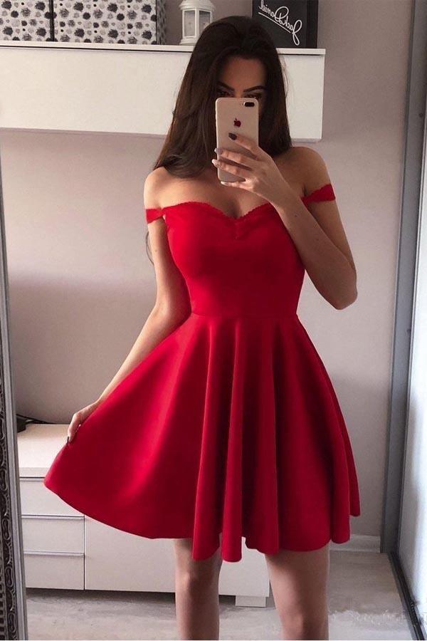 Robe de soirée rouge à épaules dénudées et bretelles larges PD251