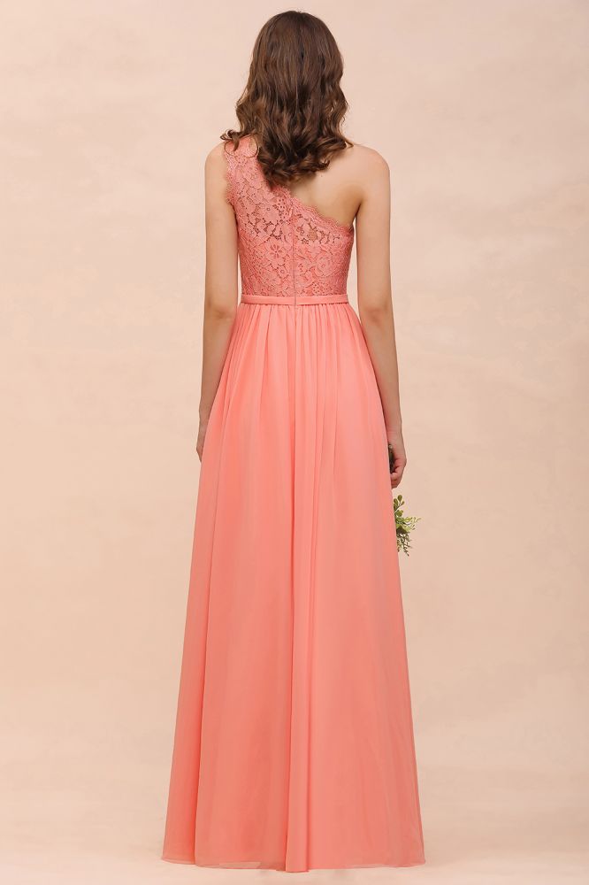 Vestido de dama de honor floral de un solo hombro con abertura lateral, vestido formal para invitada de boda con bolsillo