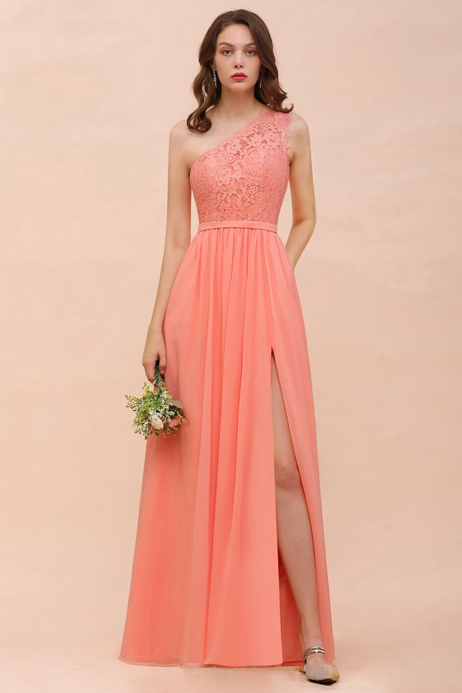 Robe de demoiselle d'honneur asymétrique à fleurs, fendue sur le côté, avec poche. Robe de cérémonie formelle pour invitée à un mariage.